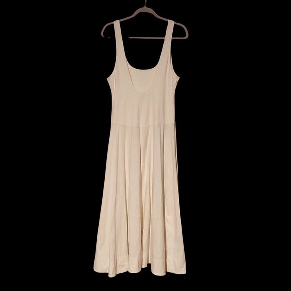 Free People Beach Midi Boho Minimalist Soft Girl Coastal Grandma Holiday Dress M - Picture 2 of 11